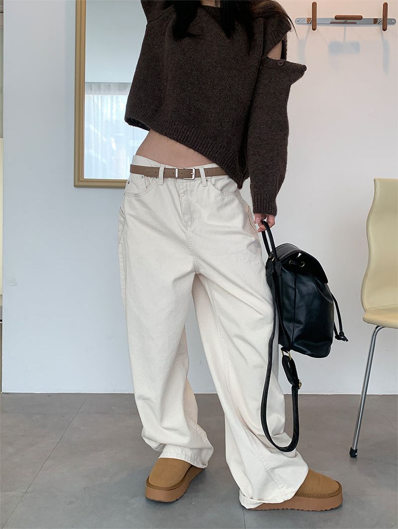 TURN POCKET WIDE COTTON PANTS (2C)