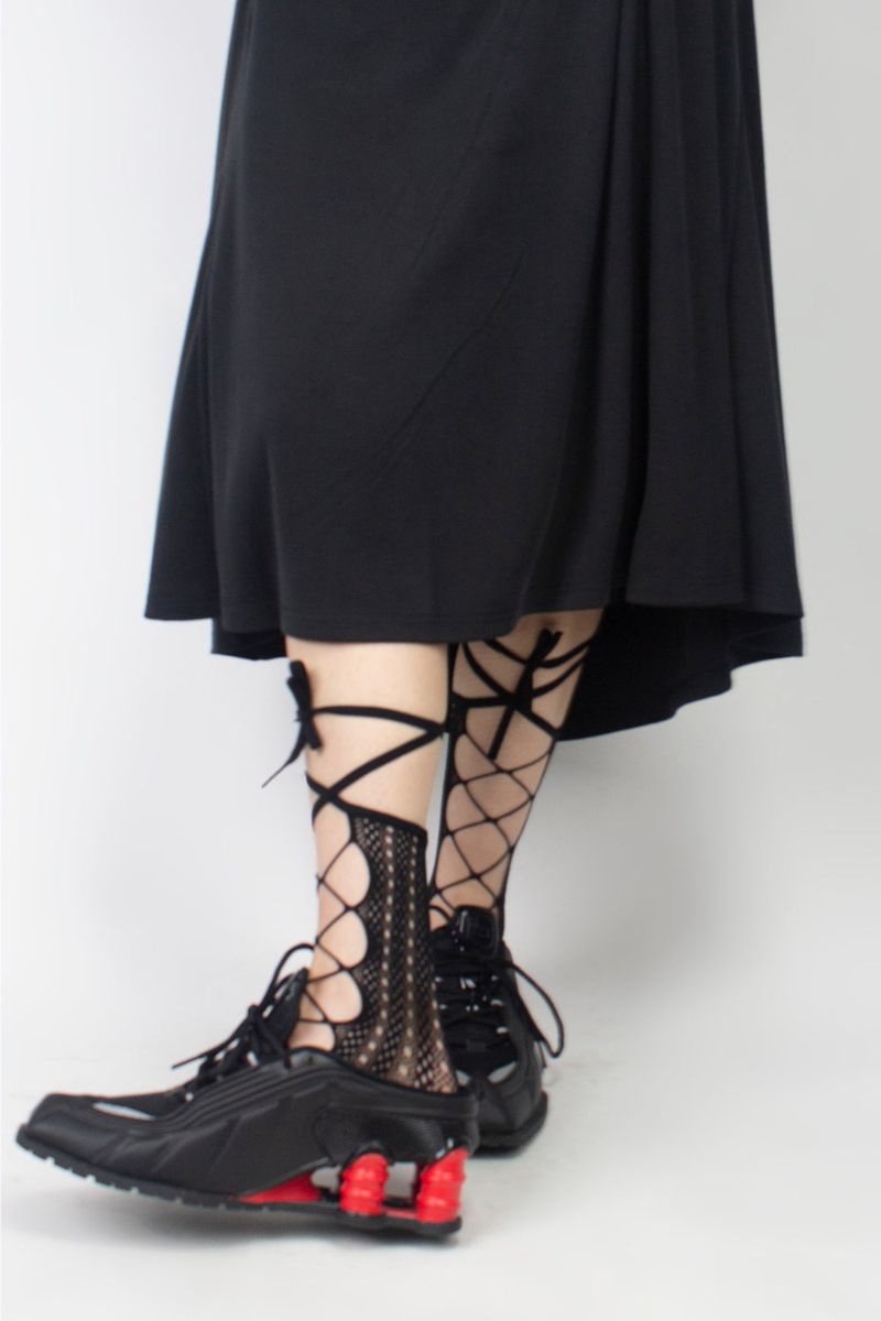 lace string knee socks (2 color)