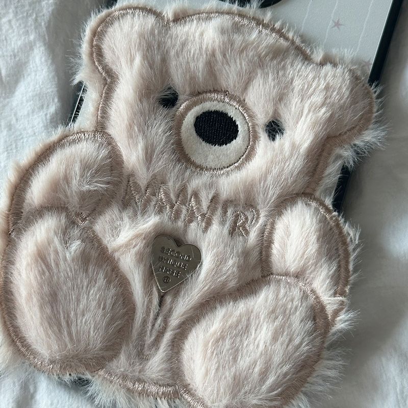SUN CASE PATCH COZY BEAR IVORY (GLOSSY BLACK)