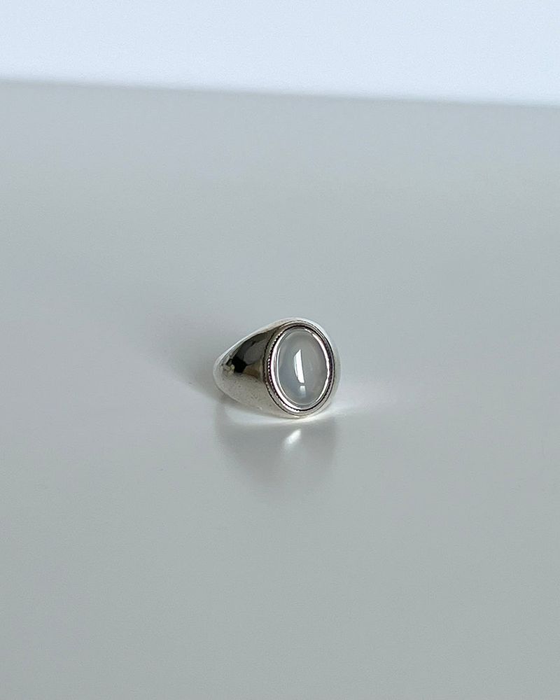 Gray onyx open ring