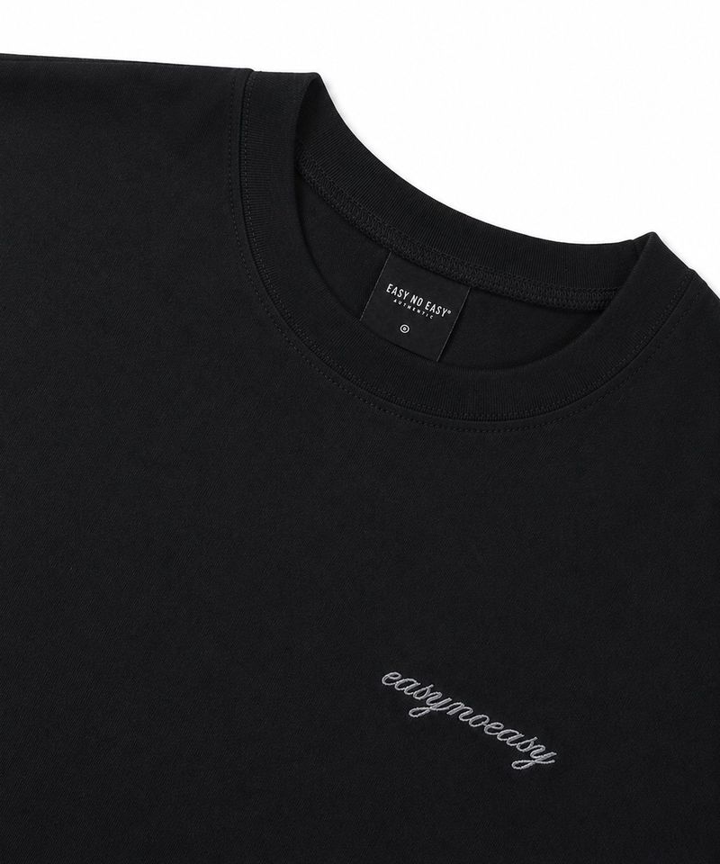 Layered Roll-Up Cropped T-shirt - Black