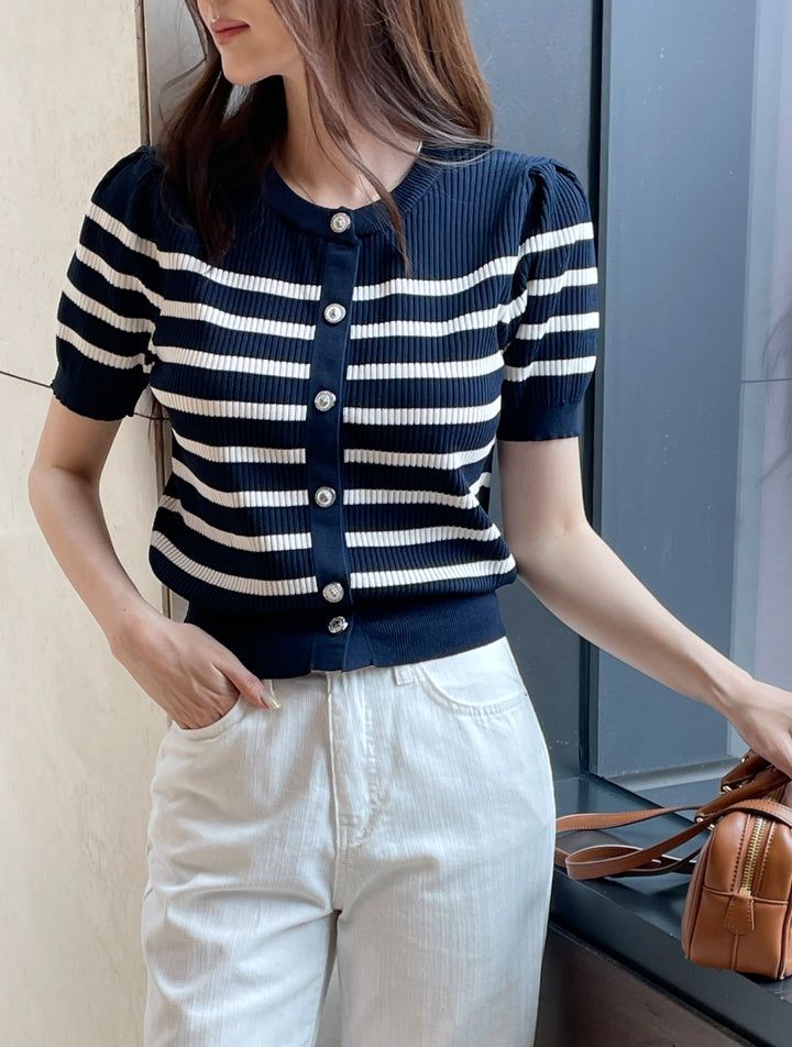 Bully Herringbone Cotton Banding Wide Pants