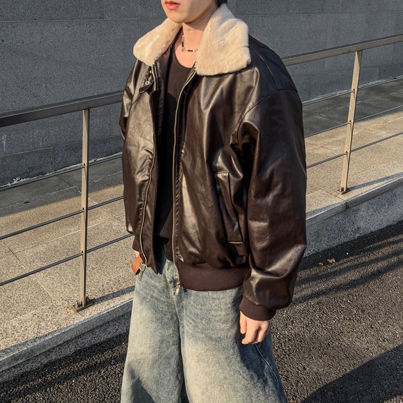 Sker leather aviator mustang jumper