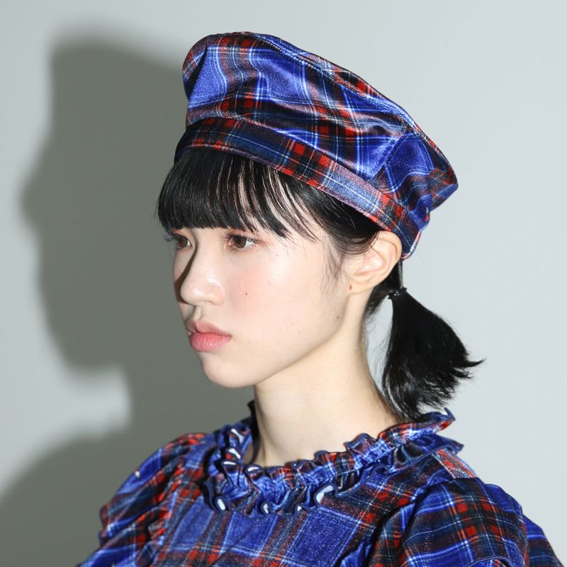 CLUT STUDIO(クラットスタジオ)の「1 0 check velvet beret - BLUE(Hats)」