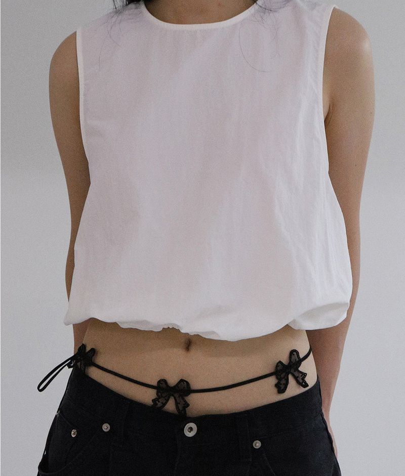 [MADE] Capsule02 Needle Work Ribbon Belt Strap _  Black