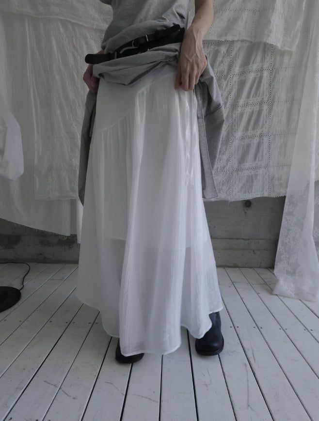 Sella Shirred Flare Long Skirt
