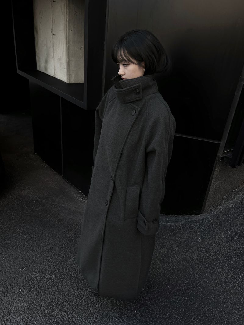 city high neck long coat (2color)