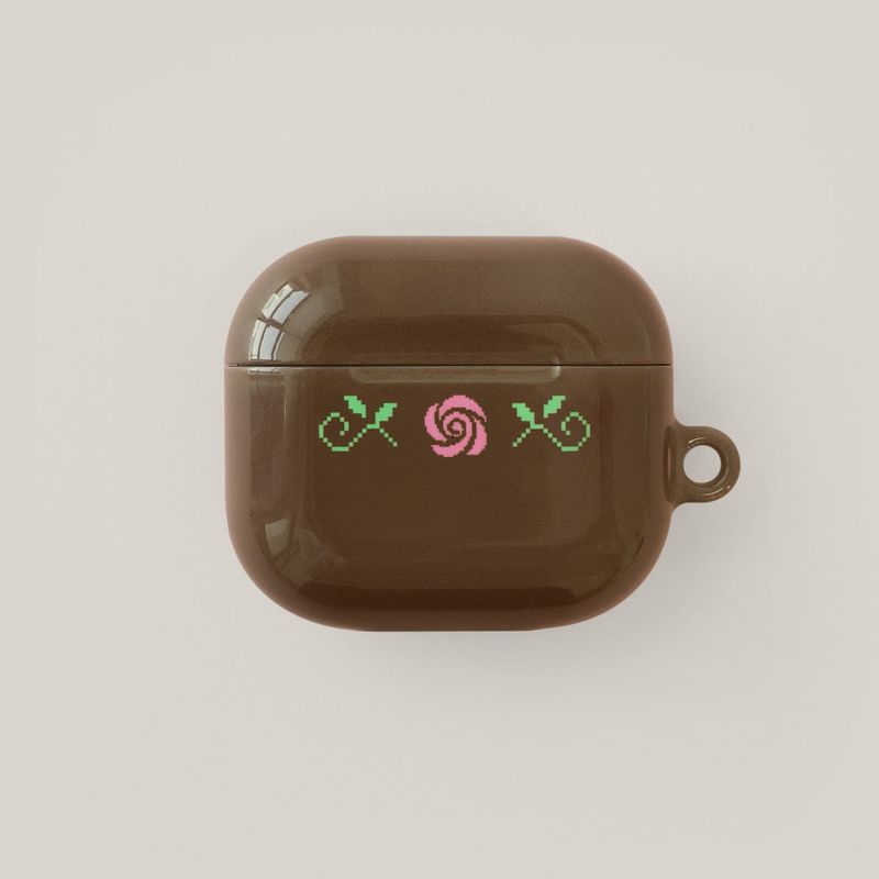 Organize a bit（オーガイナズ ア ビット）の「oab フラワーairpodsケース (ブラウン)（スマホグッズ/小物）」