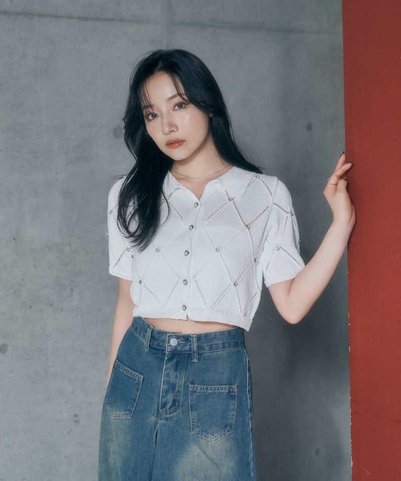 ANDGEEBEE(アンジービー)の「ダイヤパターンニットトップス(Tops)」