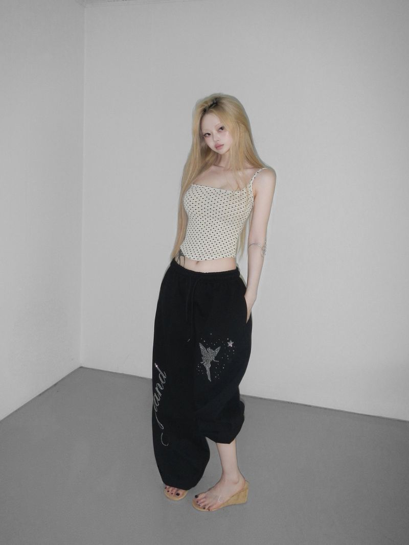 mini crop dot sleeveless(2 color)