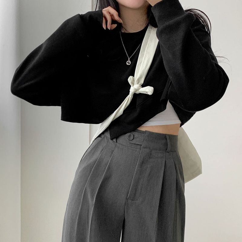 [High waist] one-button pin tuck slacks