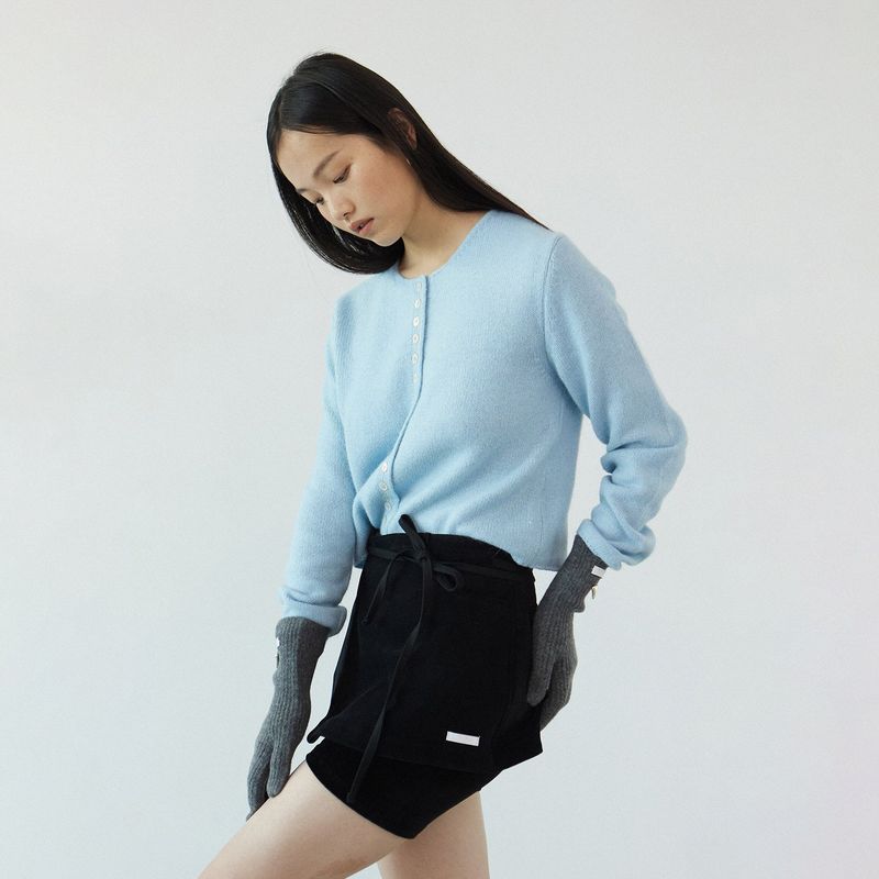 Micro short wrap skirt_black