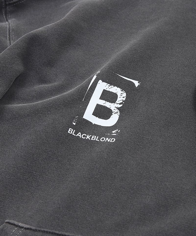 BBD ヴィンテージ クラッシュ ピグメント パーカー (Charcoal)
