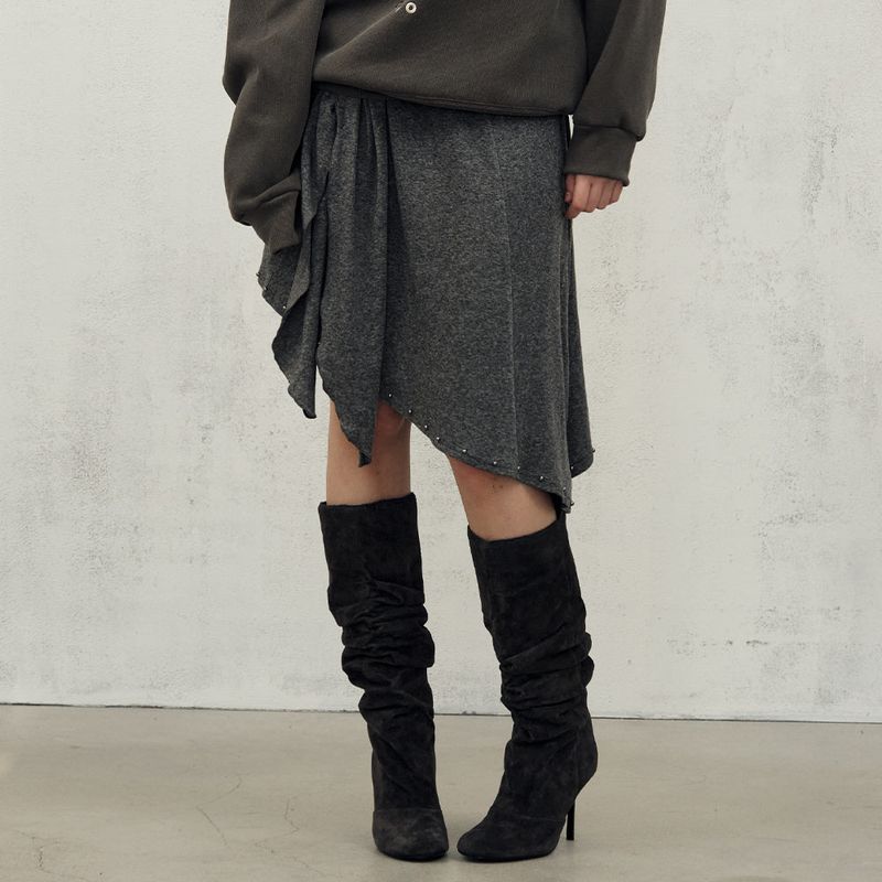 MIDNIGHT MOVE（ミッドナイトムーブ）の「st stud skirt (grey)（Skirts）」