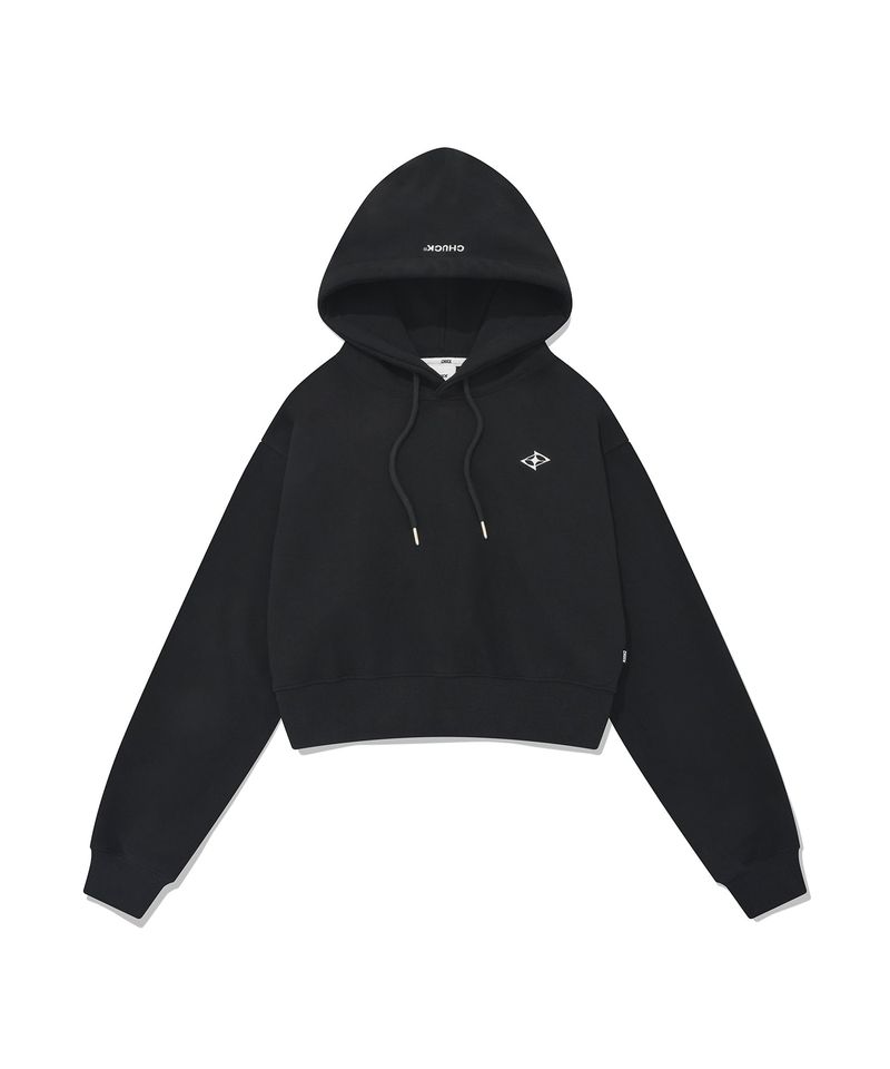 CHUCK(チャック)の「CHUCk シャープロゴクロップフーディ / CHUCK SHARP LOGO CROP HOODIE (BLACK)(Tops)」