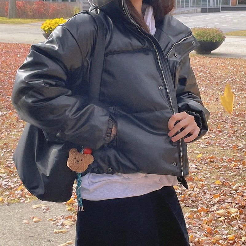 natural mind（ナチュラル マインド）の「Tommy Fake Leather Wellon Crop Padded（Jackets/Outerwear）」