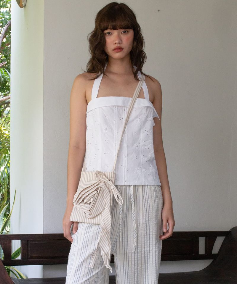 Rose Stripe Bag - Brown
