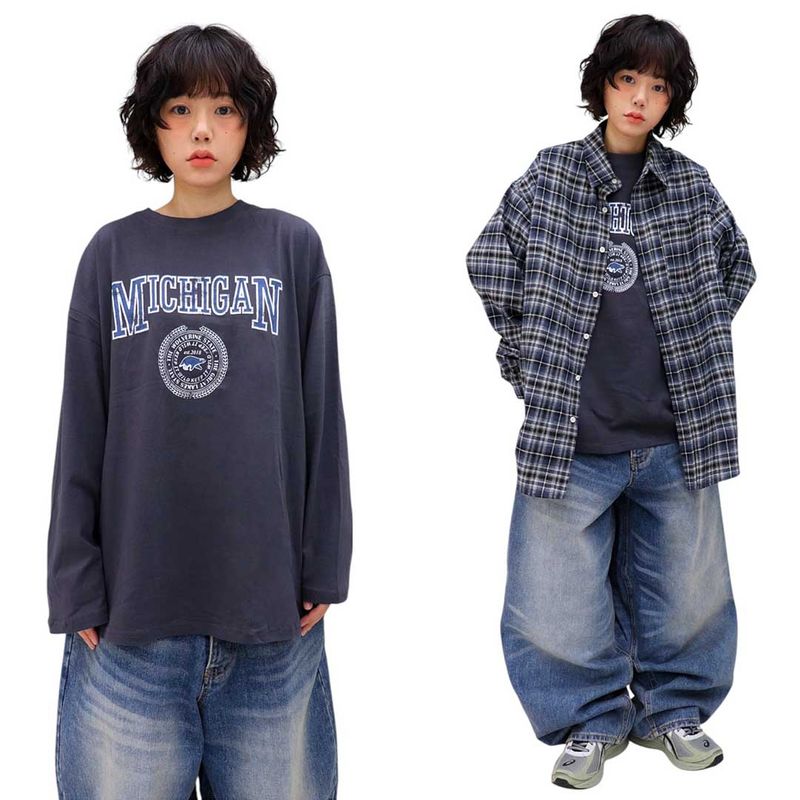 HundoP(ハンドピー)の「Oversized Vintage Michigan Long Sleeve Tee(Tops)」