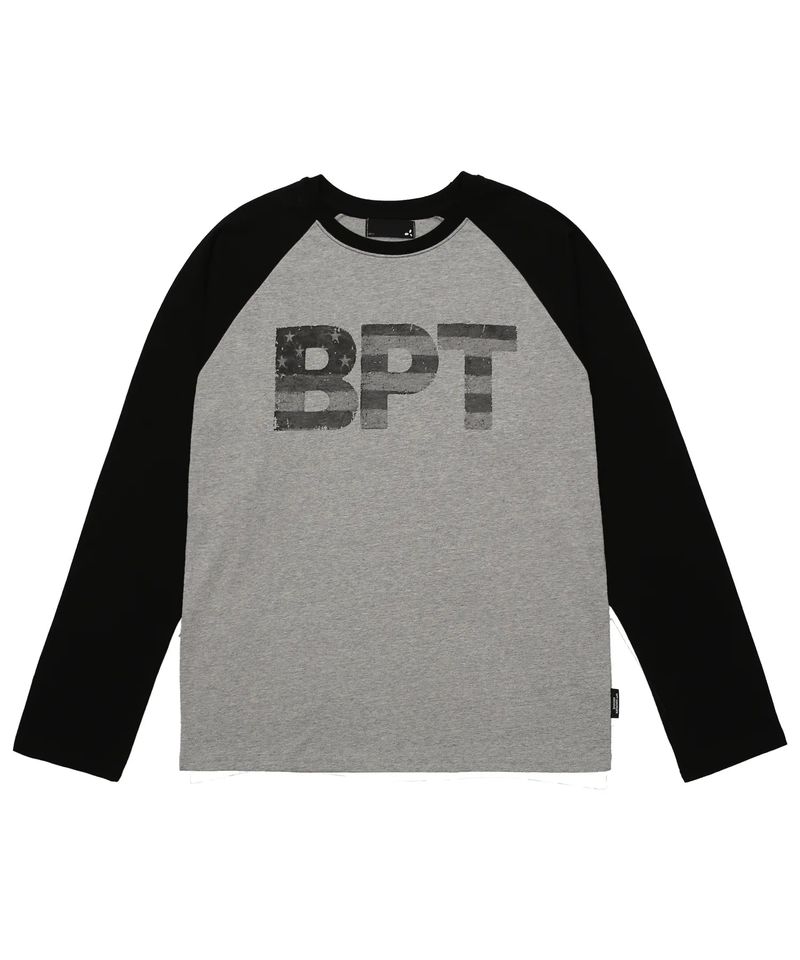 BP2 DISORDER（ビーピートゥーディスオーダー）の「USAフラッグラグランロングスリーブTシャツ ブラック（トップス）」