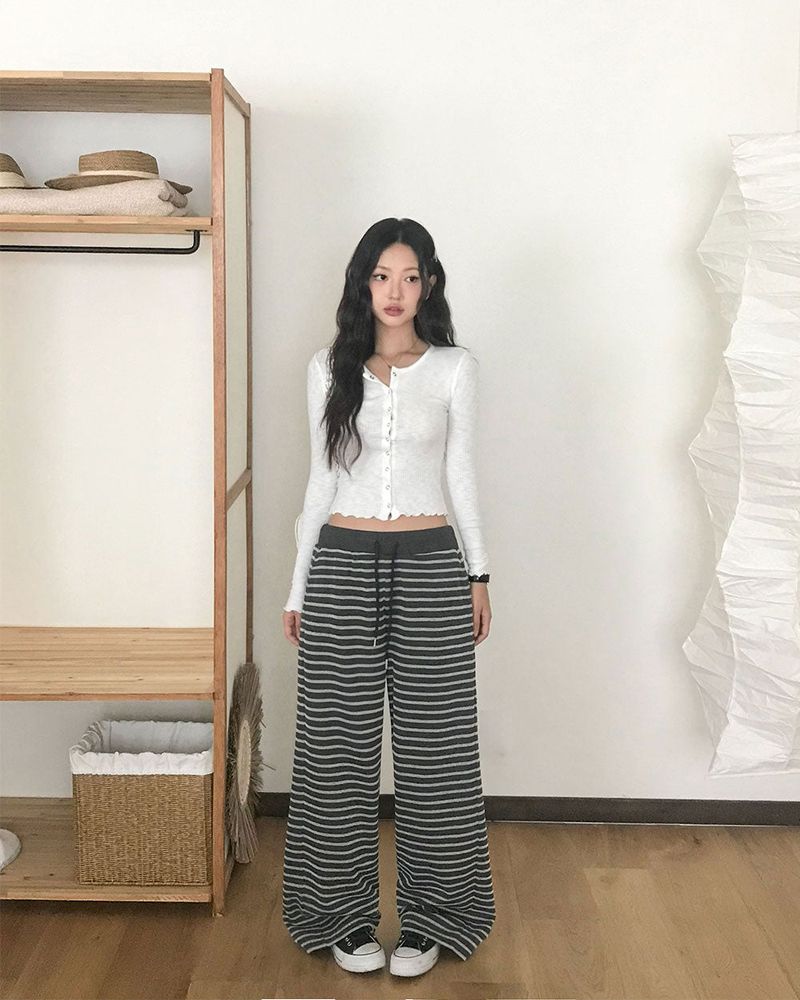 Slim Button Long Sleeve Cardigan