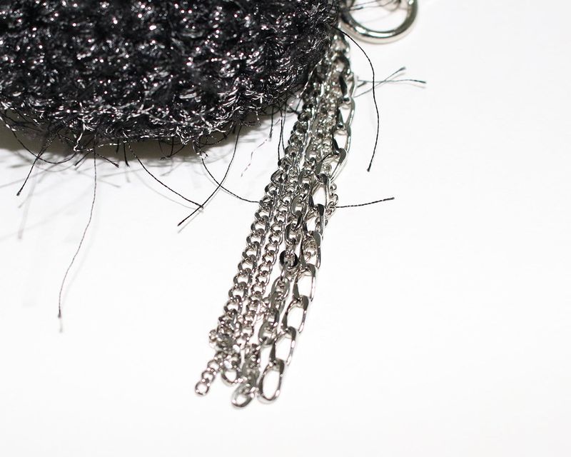 cupid heart keyring (fluffy silver)