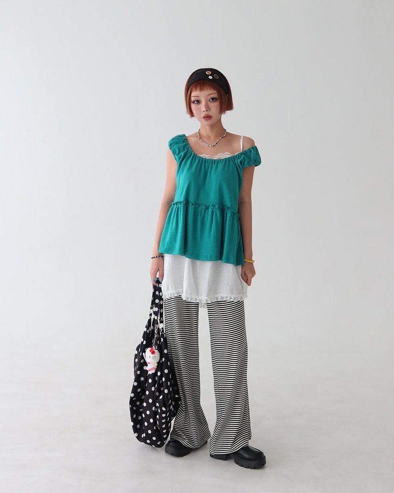 inen lace bustier long blouse & mini dress