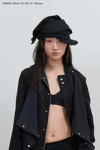 Scarf Veil Wool Cap / Black