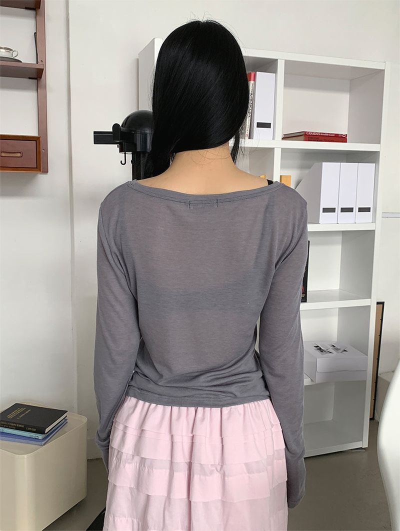 WIDE-NECK PRINTED LONG SLEEVE (3C)
