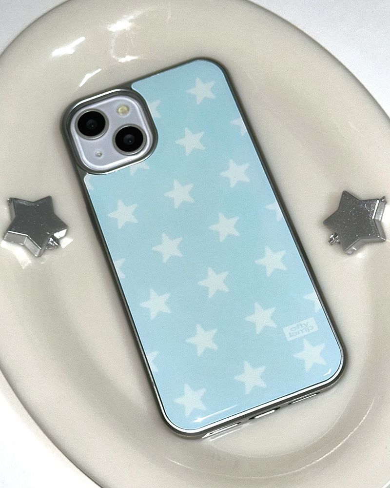 ofty lamp（オフティランプ）の「[made] ソーダジェリースタースカイフォンケース (epoxy silver bumper)（スマホグッズ/小物）」