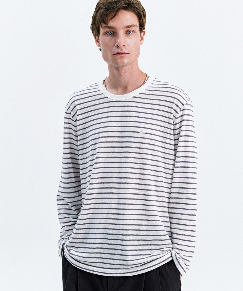 TRIP LE SENS（トリプルセンス）の「SURFER STRIPE LONG SLEEVE_WHITE（Tops）」