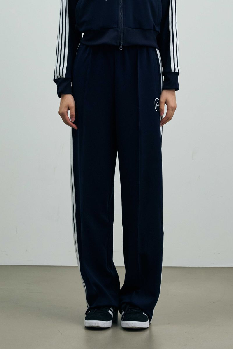 RIBBON JERSEY TRACK PANTS / NAVY