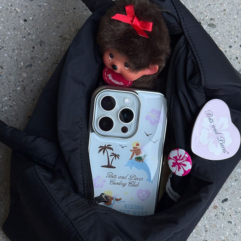 Surfing angel case (silver)