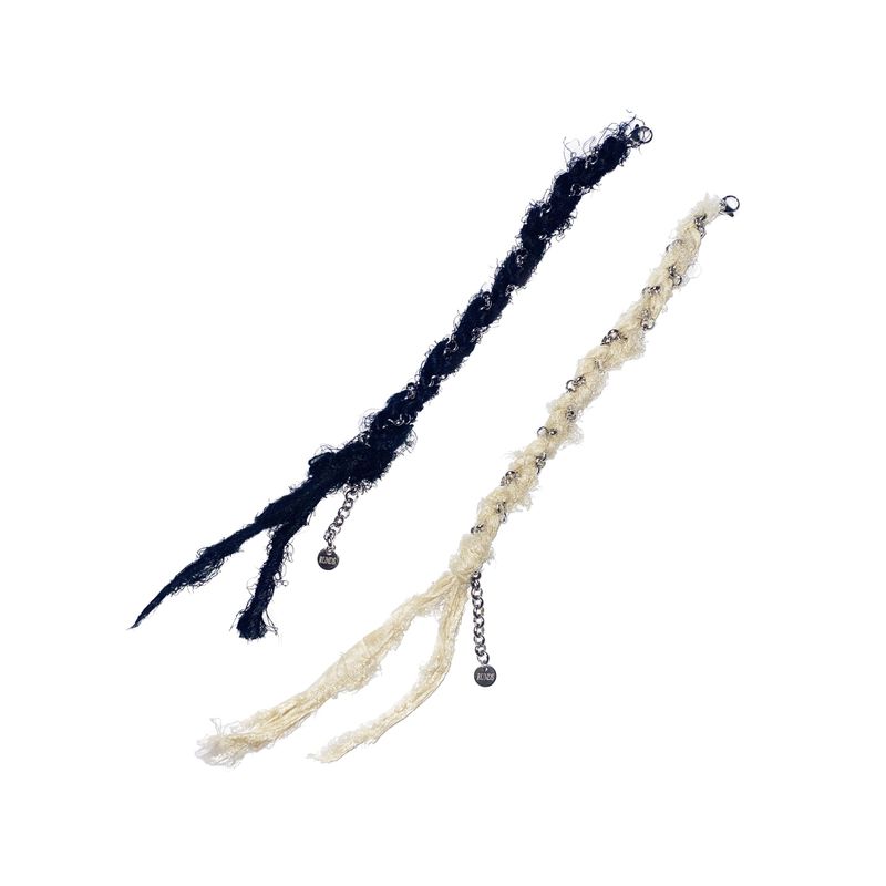 silkyarn chain bracelet (black)
