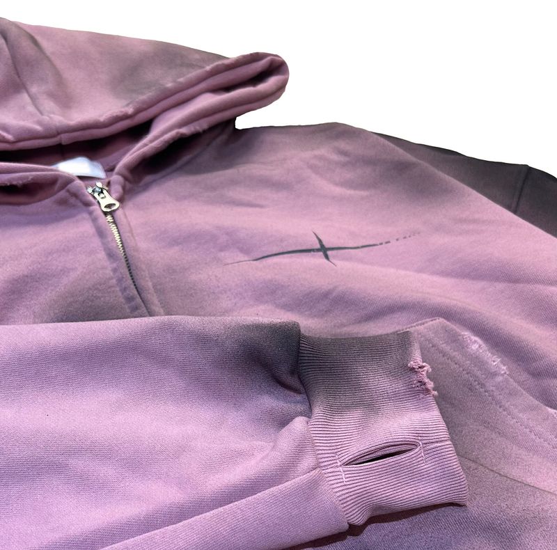 Unisex Tie Dye Over Hooded Zip-Up 2C