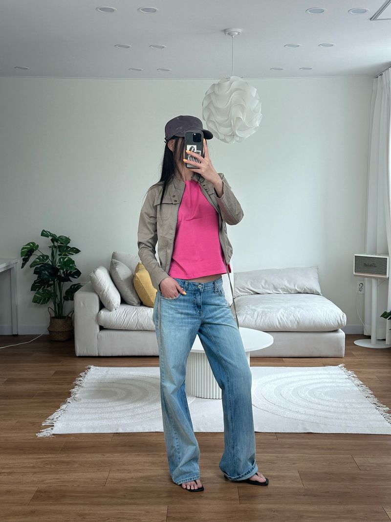 washed low denim