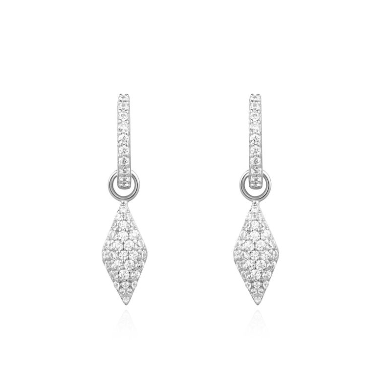 Silver Pave Sparkle 925 Silver Ring Earring E061-13H
