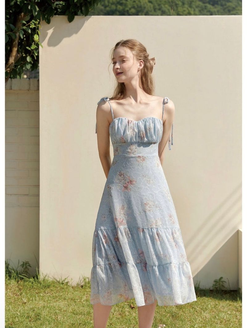 VALLO DE NERA(ベロディネラ)の「Daphne flower dress Sky Blue(Dresses)」
