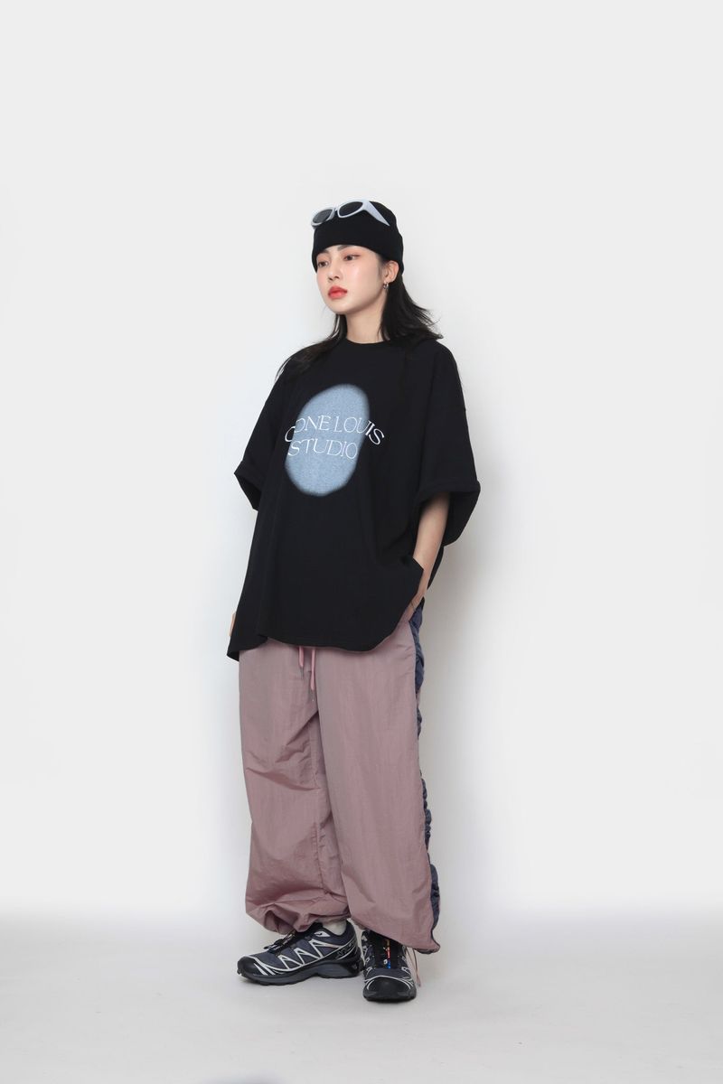 Spray  Embroidery Short Sleeve T