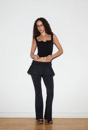 Basic rough tank top - black