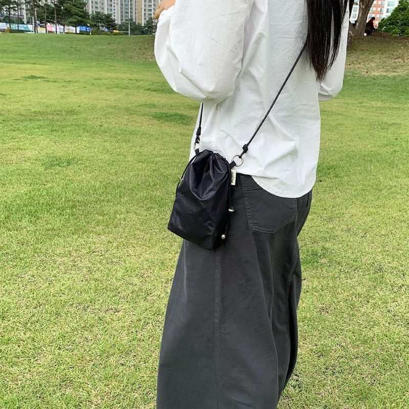 Glazed mini bag - BLACK / IVORY
