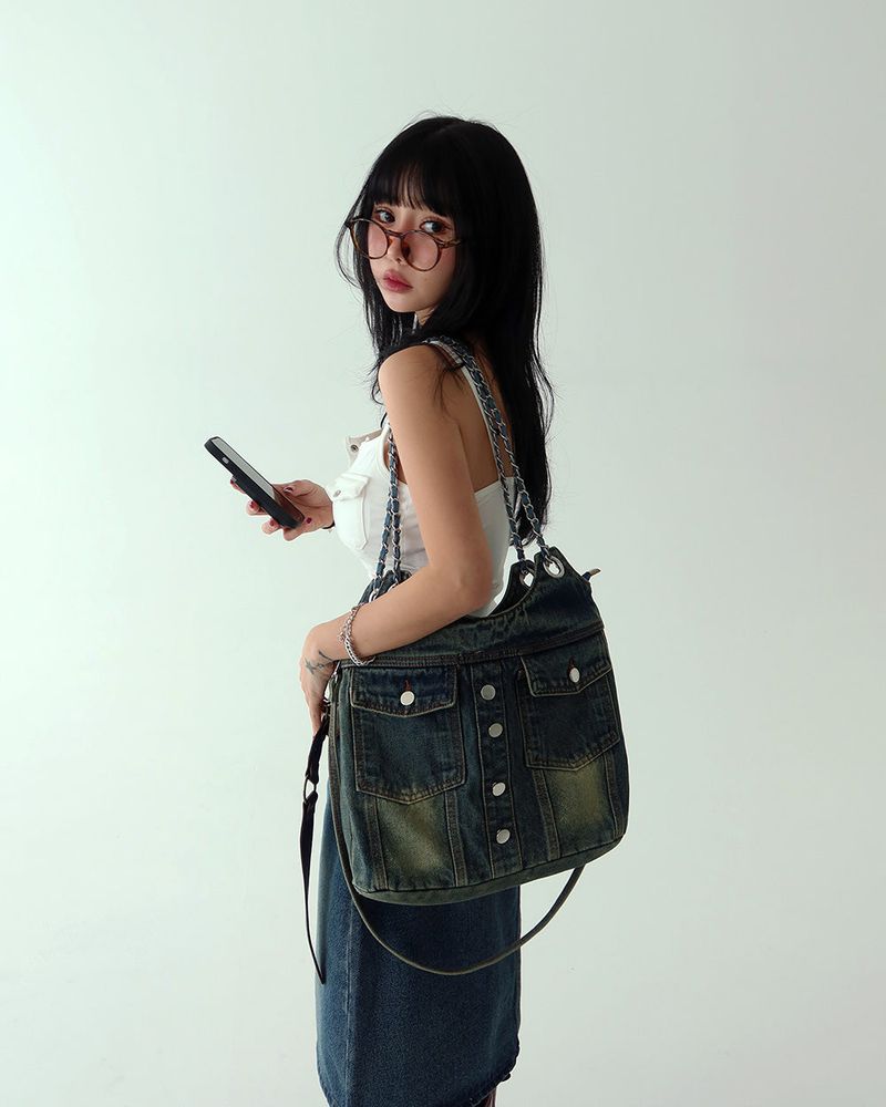 Delight-J（ディライトジェイ）の「denim pocket chain cross shoulder bag（Bags）」