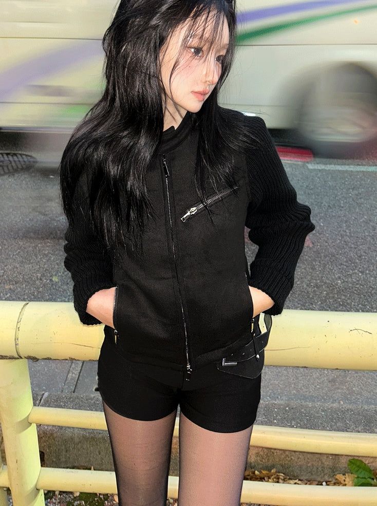 Dark Suede Bodyfit Jacket