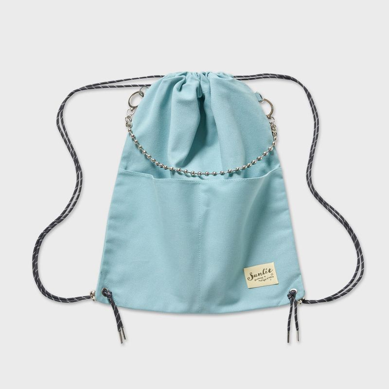 COTTON GYM SACK (FOG BLUE)