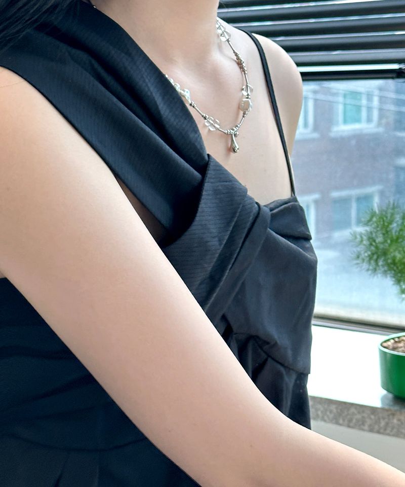 vintage bell rod necklace