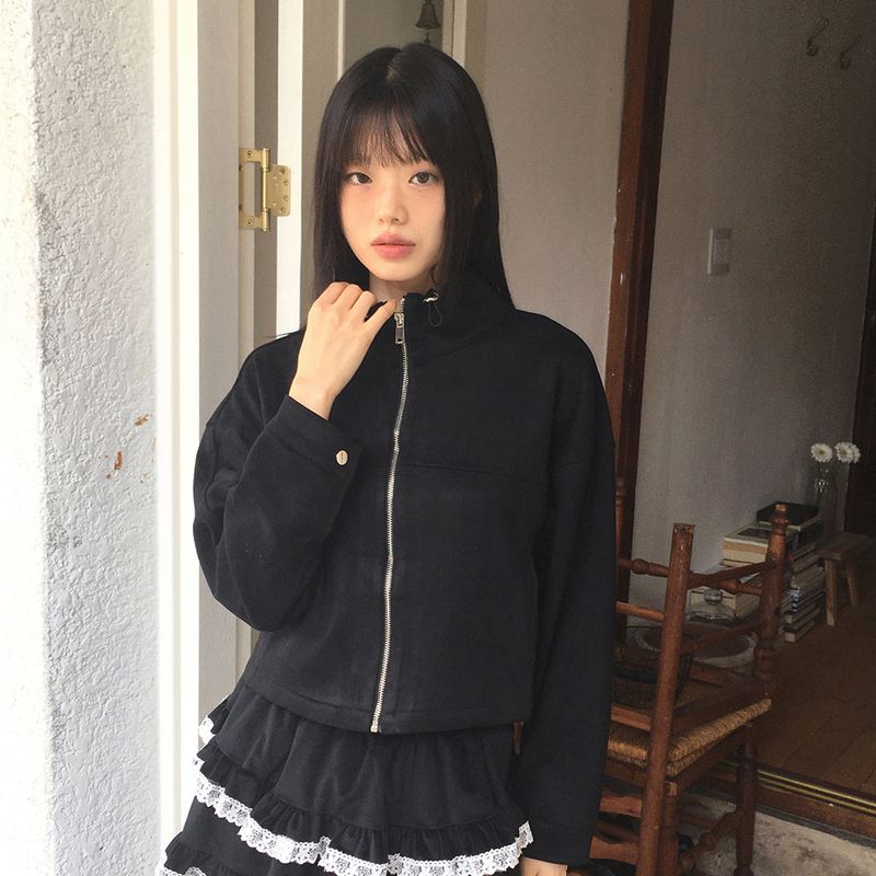 [FW Recommended Item] Nuen Suede Slit String Zip-Up Jacket