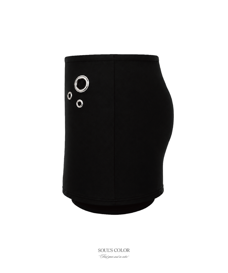 Metal eyelet mini skirt pants (2color)
