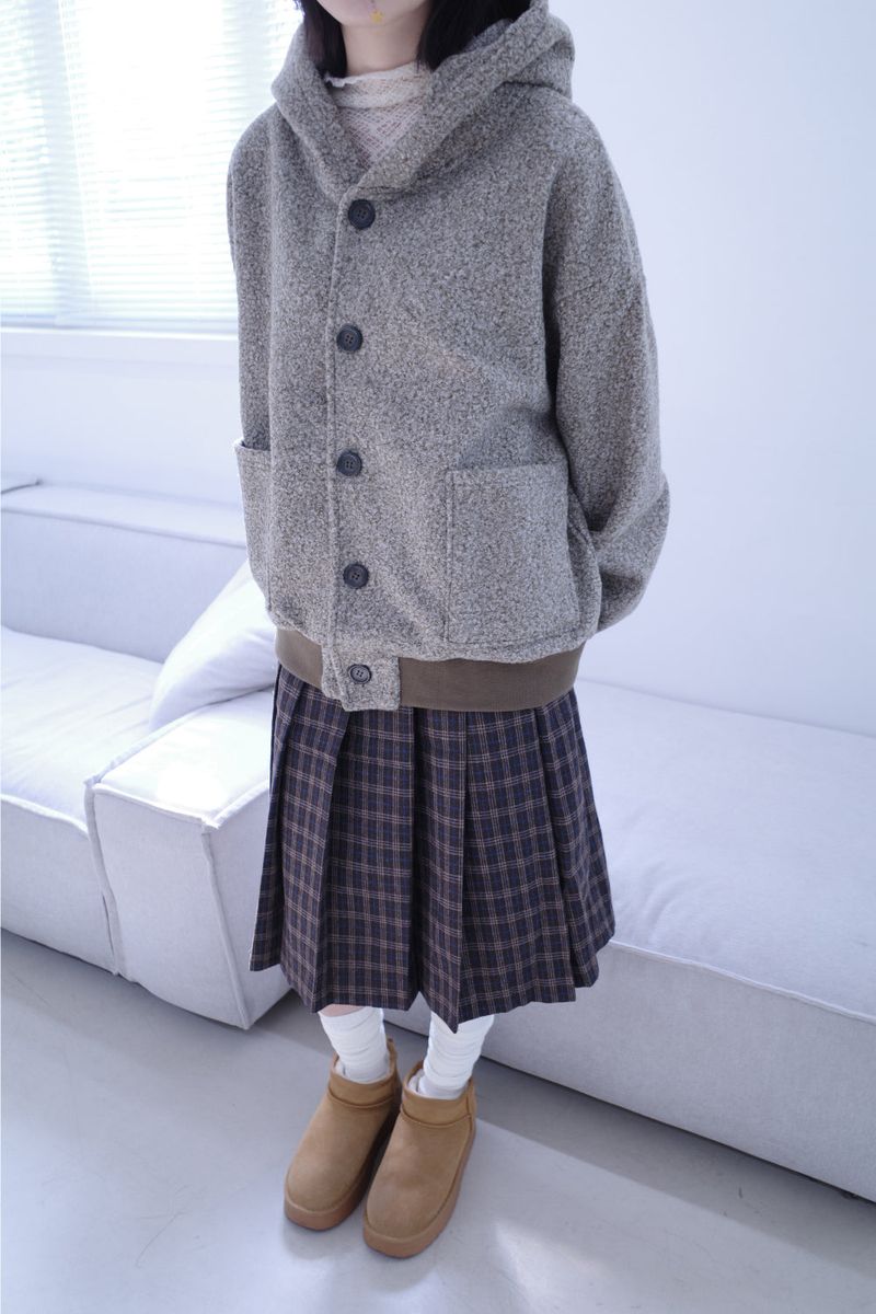 Hose check pleats midi sk (2color)