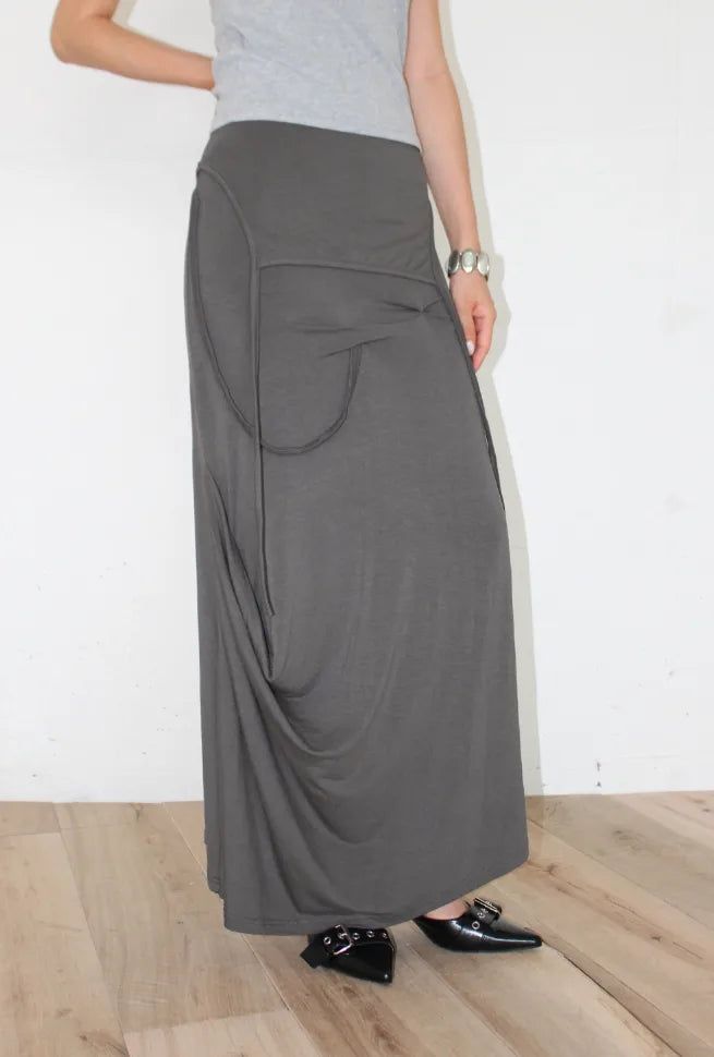 DRAPE STRAP MAXI SKIRT