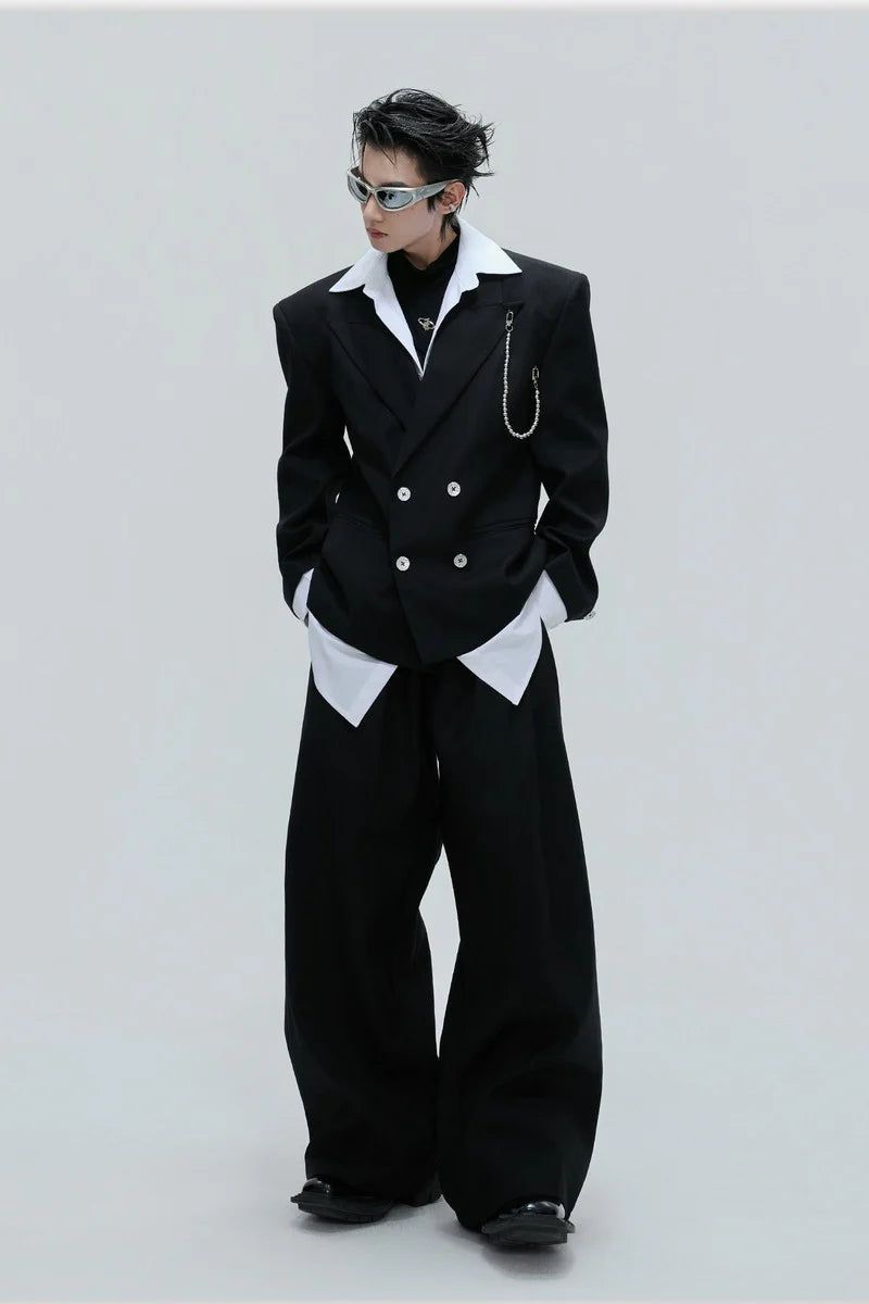 Striped Cinched Waist Trousers