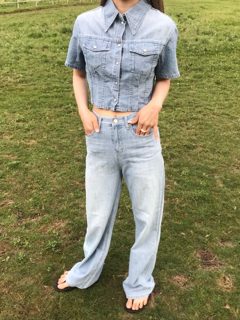 Horizon denim set up pants